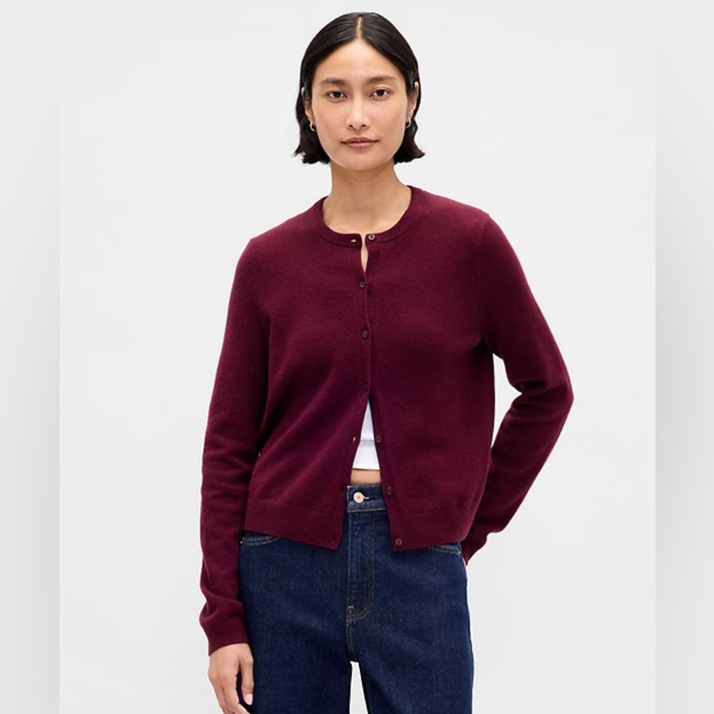 Gap CashSoft Crop Cardigan Tuscan Red XS